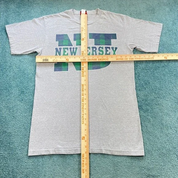 VINTAGE New Jersey Shirt Adult Large NJ State Plaid Gray Blue Green Mens 90s - Picture 10 of 12
